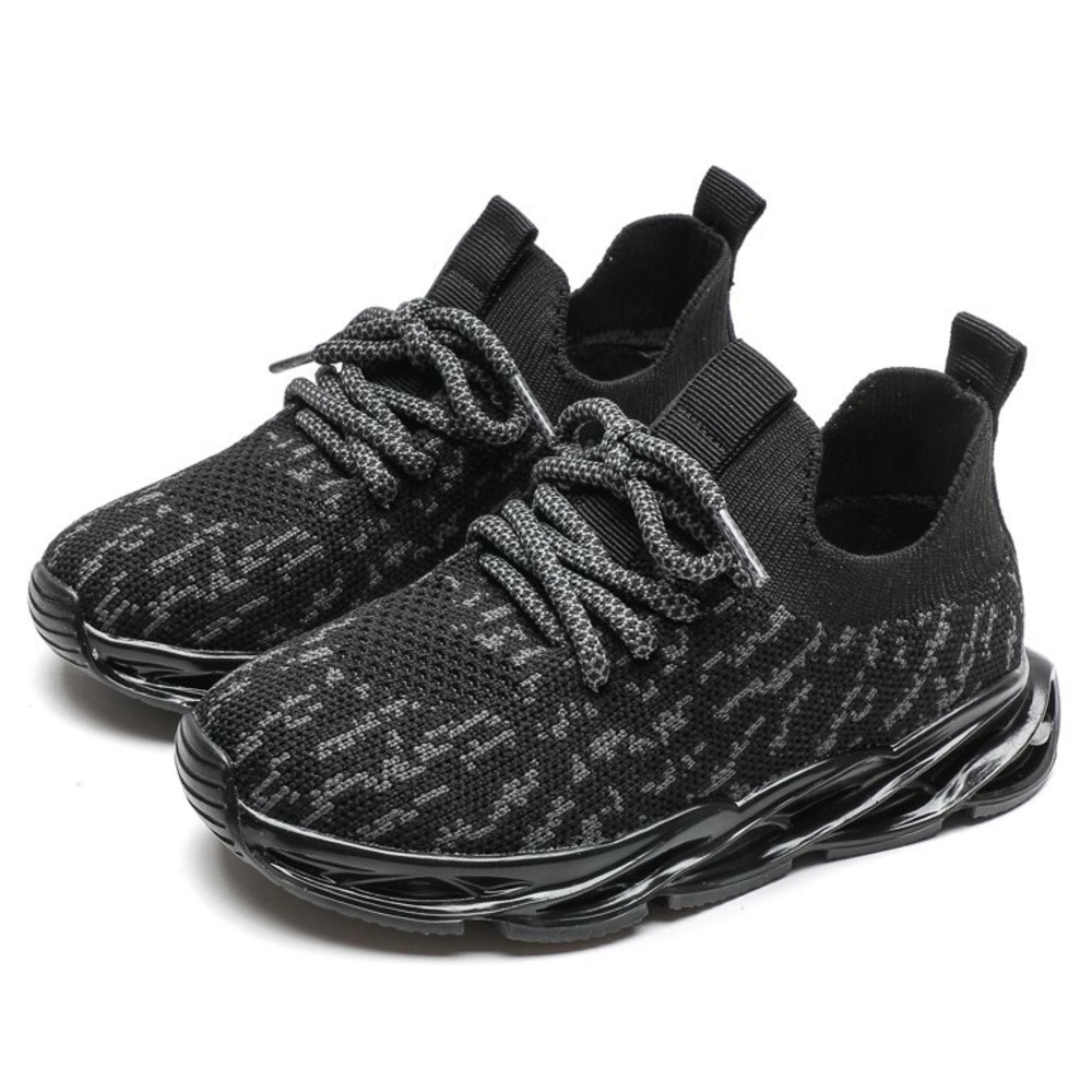 kkdom Boys Running Sneakers Shoes Athletic Black and grey 10.5 Toddler - Picture 2 of 11